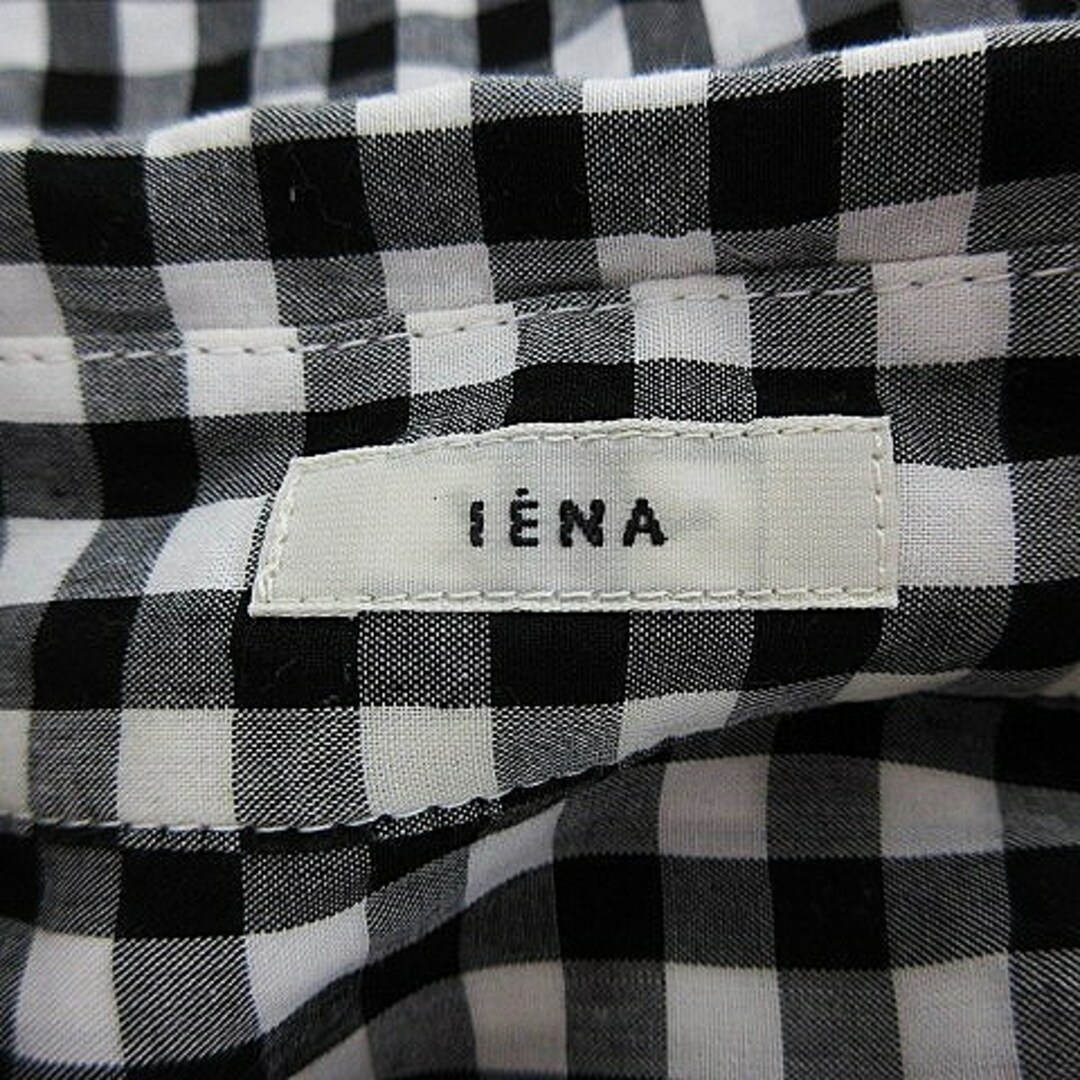 【新品・未使用】IENAイエナ・黒×白ギンガムチェックブラウス