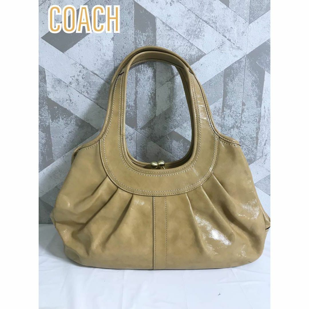 COACH コーチ レザー がま口 トートバッグ