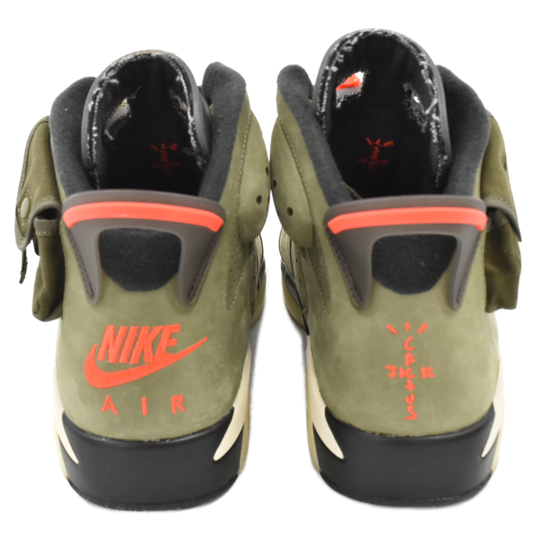 NIKE(ナイキ)のNIKE ナイキ ×TRAVIS SCOTT AIR JORDAN 6 RETRO SP CN1084-200 ×トラヴィススコット エアジョーダン6 ハイカットスニーカー US9.5/27.5cm カーキ メンズの靴/シューズ(スニーカー)の商品写真