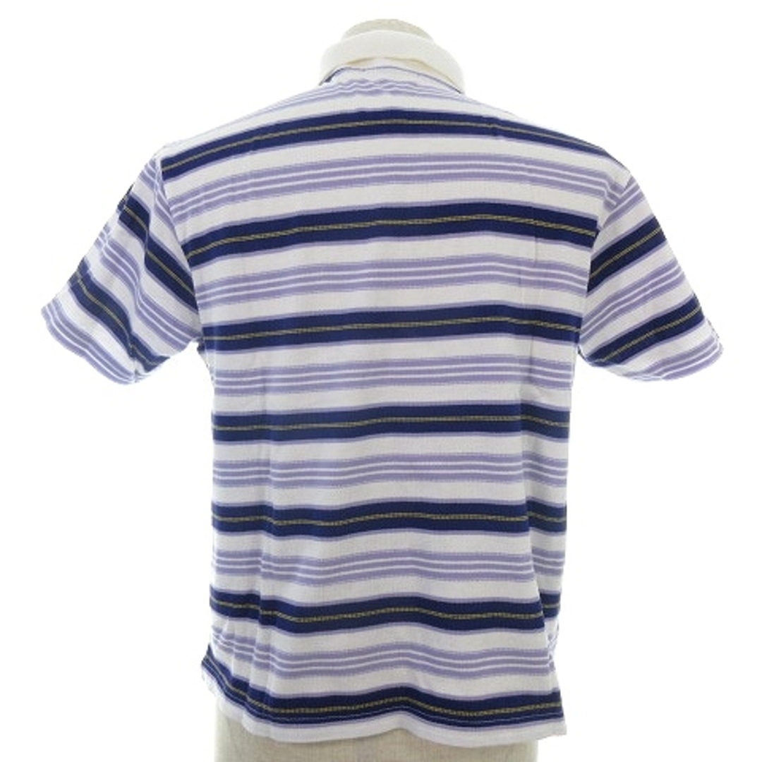 BARNEYS NEW YORK(バーニーズニューヨーク)のバーニーズニューヨーク シャツ ポロシャツ 半袖 ボーダー M 紫 白 トップス メンズのトップス(ポロシャツ)の商品写真