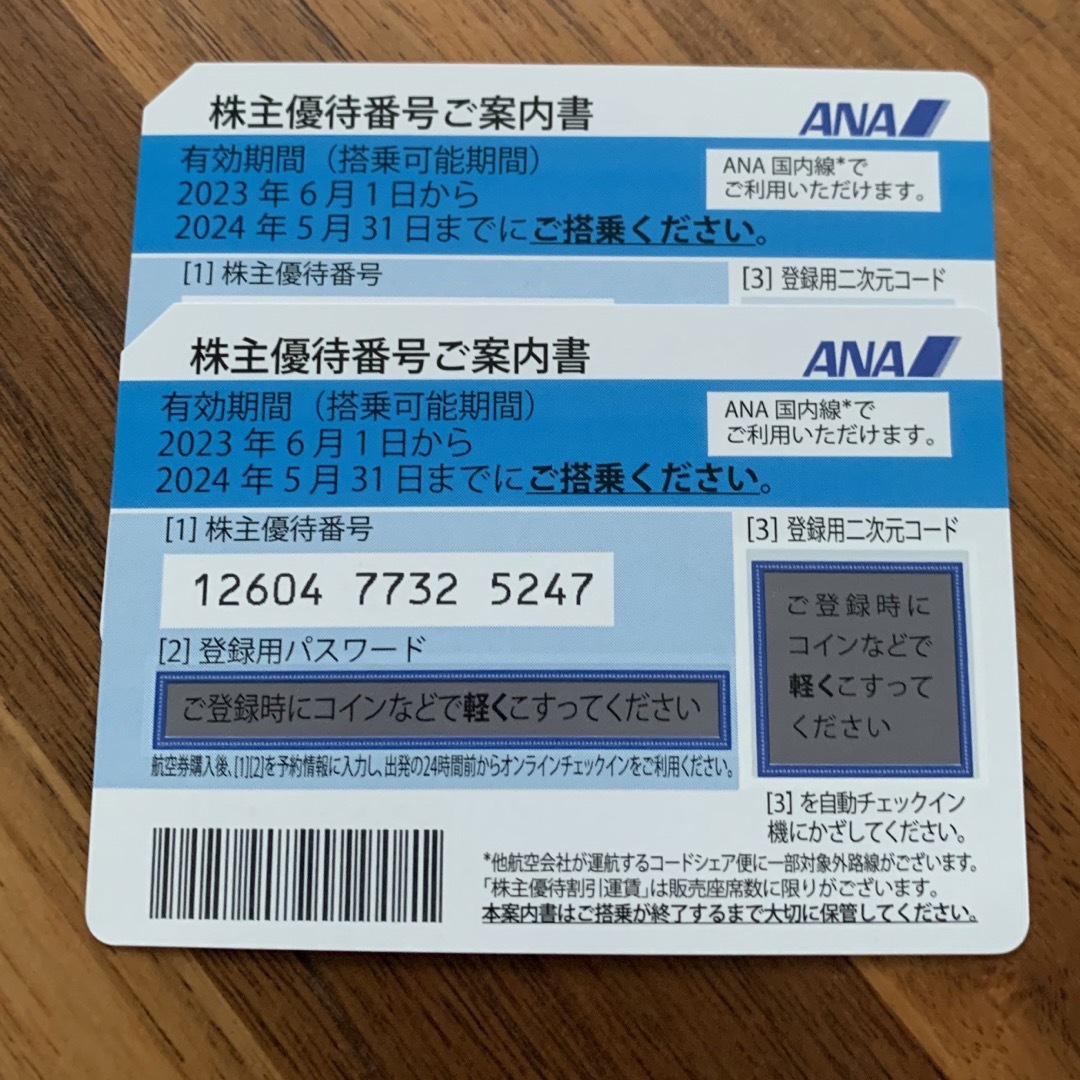 ANA 株主優待券 2枚 チケットの優待券/割引券(その他)の商品写真