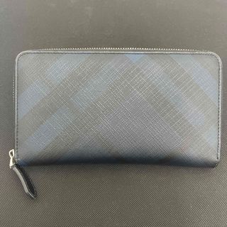 バーバリー(BURBERRY)のBURBERRY 財布 長財布 チャック ブルー系(長財布)