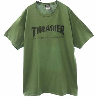 THRASHER - スラッシャー ロゴプリント 半袖 Tシャツ L カーキ