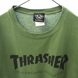 THRASHER - スラッシャー ロゴプリント 半袖 Tシャツ L カーキ