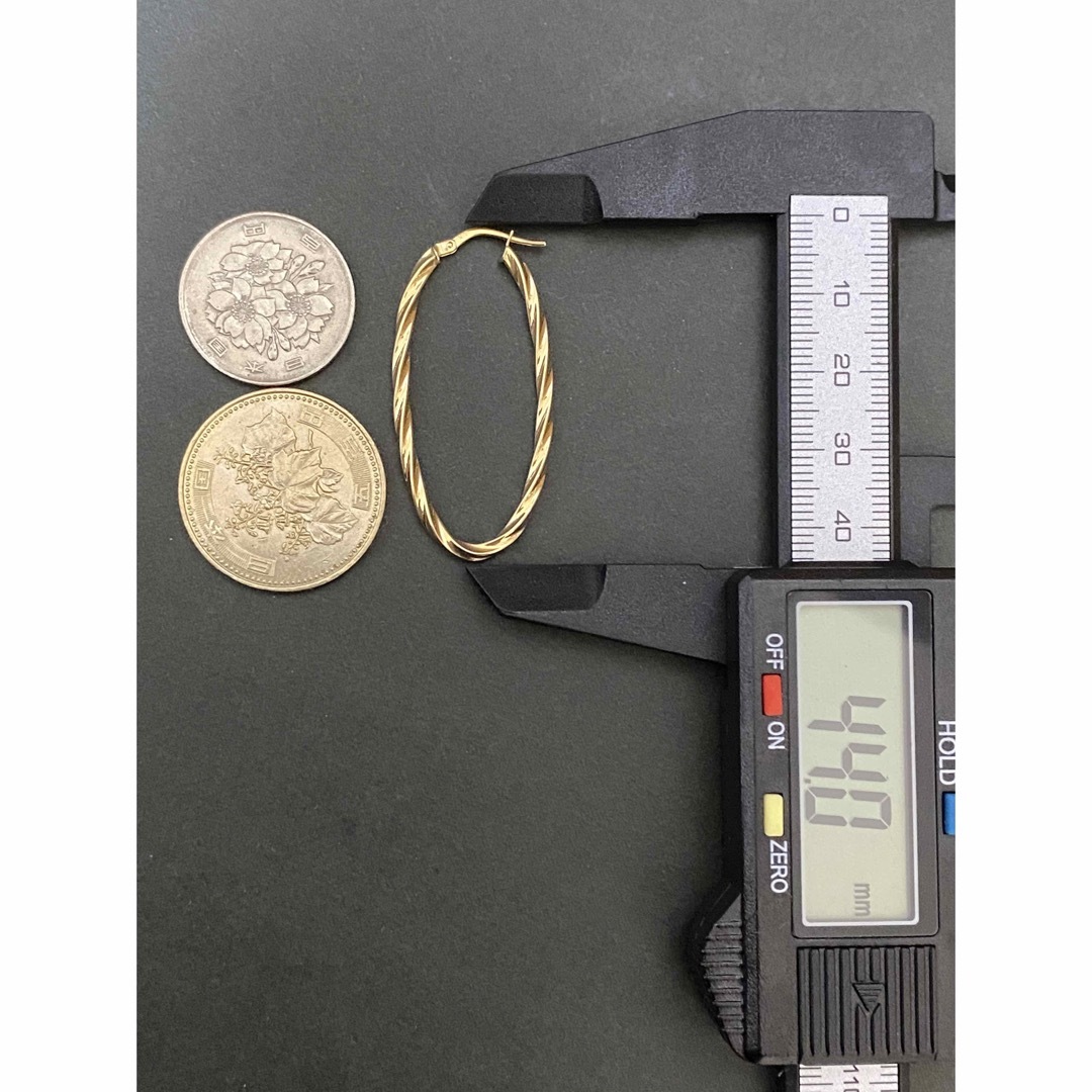 新品 k18 フープピアス 18金 3