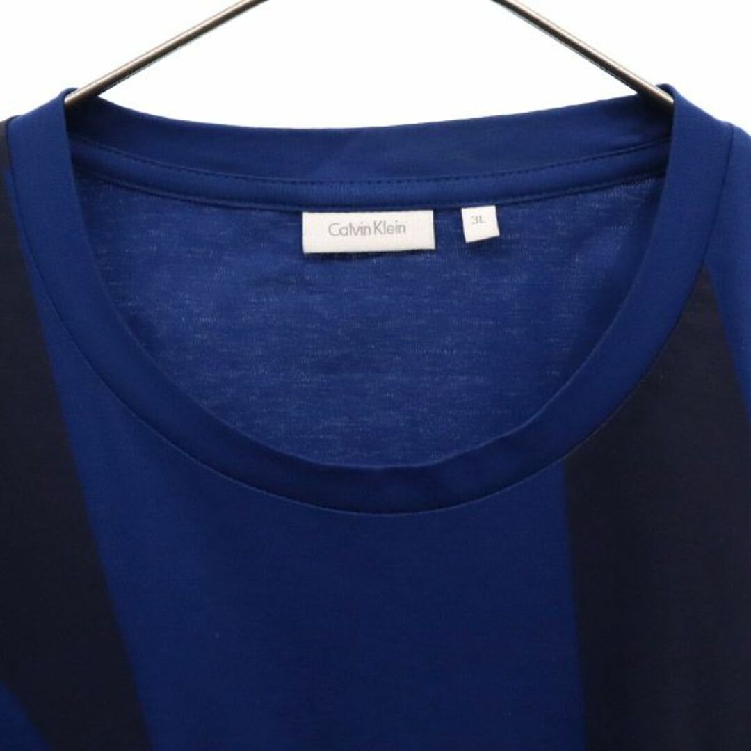 Calvin Klein(カルバンクライン)のカルバンクライン ビッグサイズ プリント 半袖 Tシャツ 3L ブルー系 Calvin Klein メンズ 【中古】  【230624】 メンズのトップス(Tシャツ/カットソー(半袖/袖なし))の商品写真