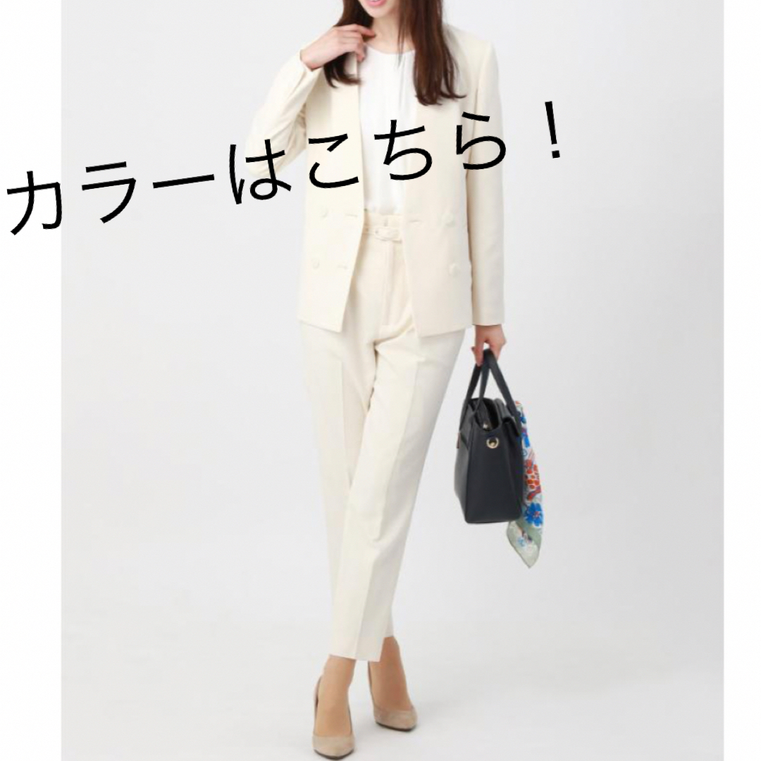 THE SUIT COMPANY(スーツカンパニー)のウォッシャブル　白ストレートワイドパンツ レディースのパンツ(その他)の商品写真