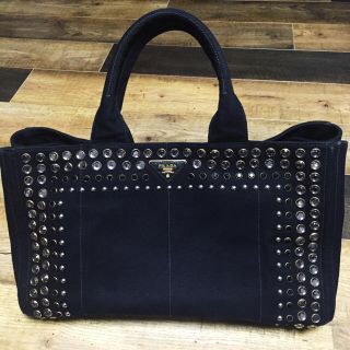 プラダ(PRADA)のまろさん専用美品定価20万円【正規品】大きいサイズPRADAビジュー カナパ 黒(トートバッグ)