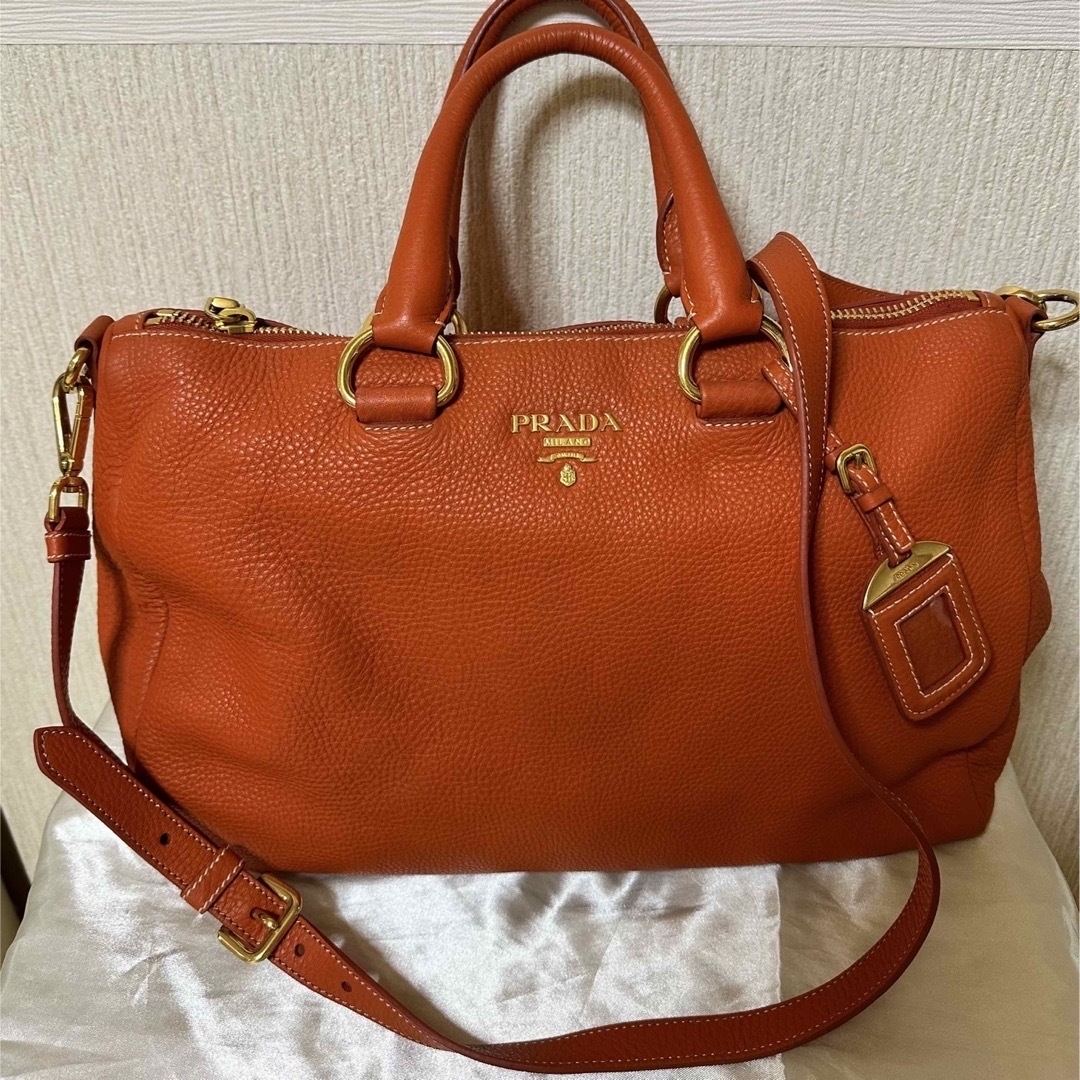 証明書付き PRADA ◆レザー トートバッグ ◆ ハンドバッグ ショルダー