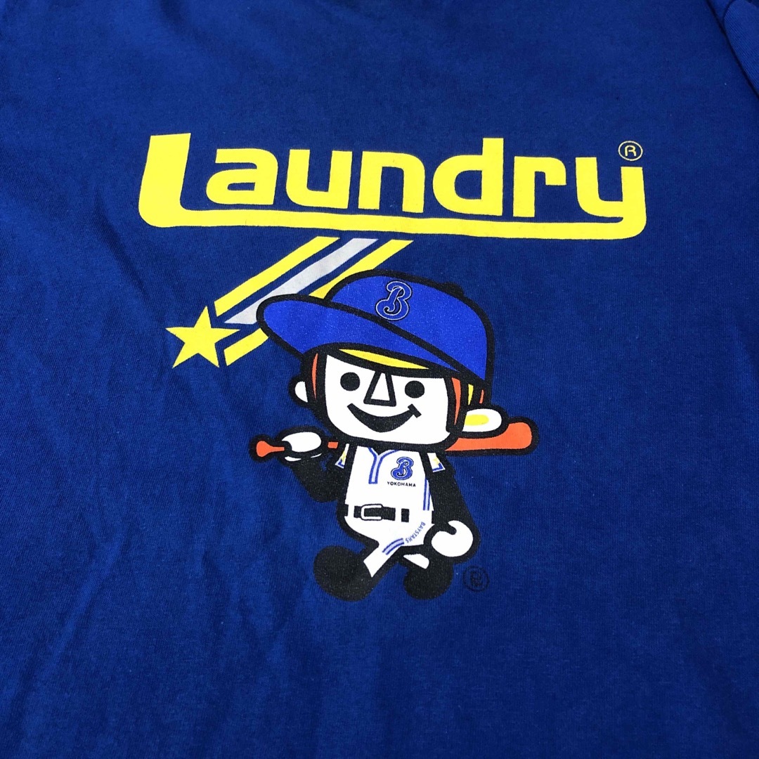 横浜DeNAベイスターズ(ヨコハマディーエヌエーベイスターズ)の横浜ベイスターズ　ランドリー　laundry Tシャツ　青　半袖　Lサイズ スポーツ/アウトドアの野球(応援グッズ)の商品写真