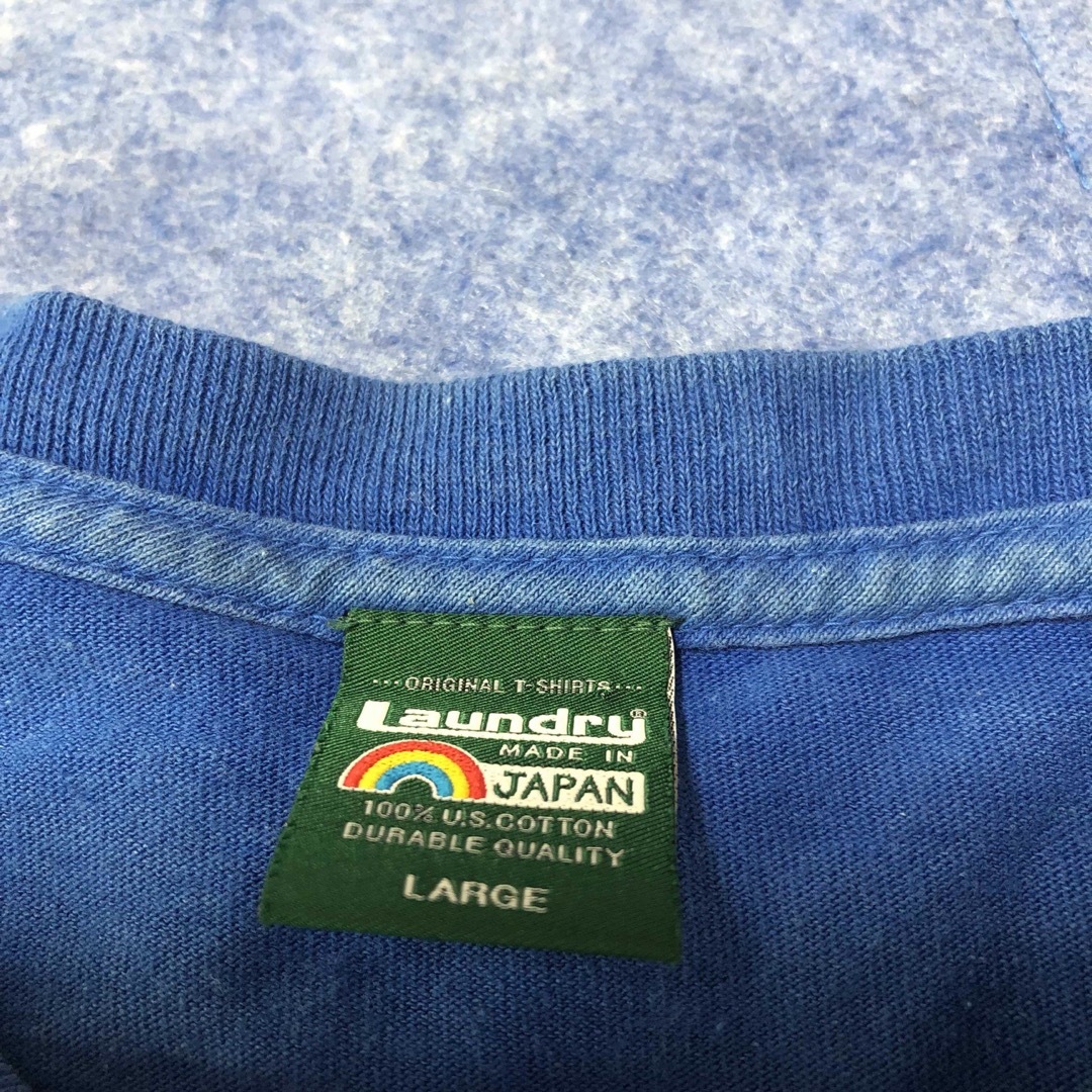 横浜DeNAベイスターズ(ヨコハマディーエヌエーベイスターズ)の横浜ベイスターズ　ランドリー　laundry Tシャツ　青　半袖　Lサイズ スポーツ/アウトドアの野球(応援グッズ)の商品写真