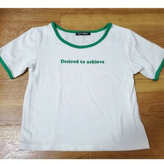 スプレイ(SpRay)のSpray　スプレイ　リンガー　クロップド　ショート丈　半袖 Tシャツ　ホワイト(Tシャツ(半袖/袖なし))