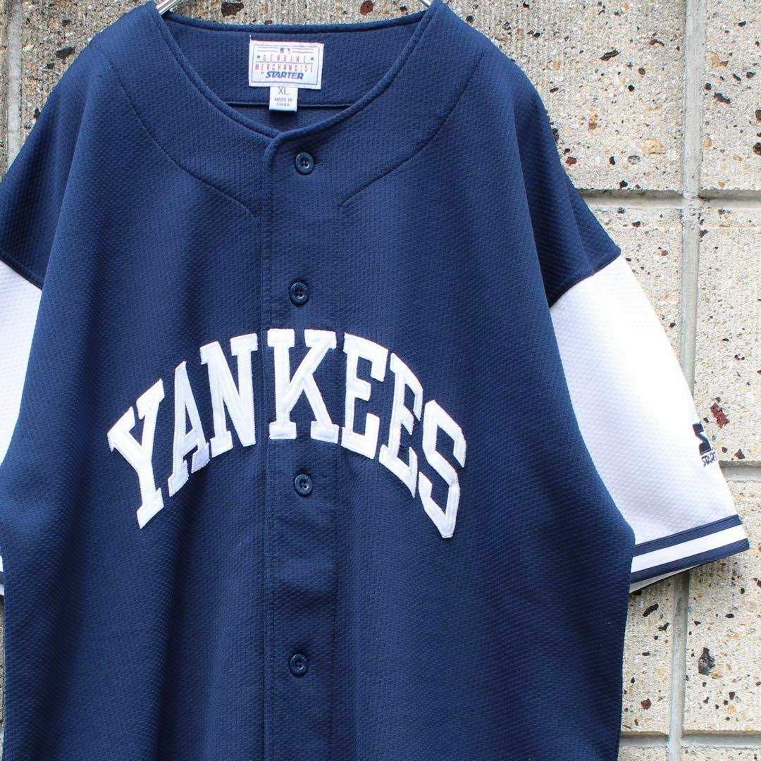 STARTER × NY.Yankees XLサイズ 厚手生地 ゲームシャツ