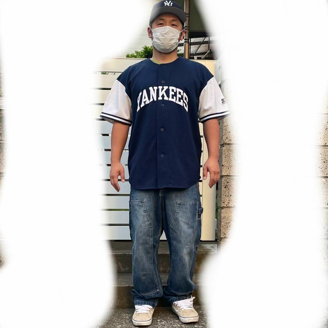 石見銀山 STARTER × NY.Yankees XLサイズ 厚手生地 古着ゲームシャツ