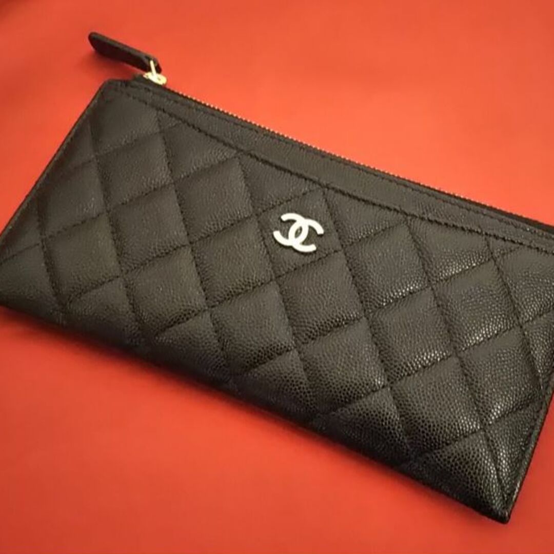 CHANEL  シャネル  キャビアスキン スリムウォレット フラグメントケース