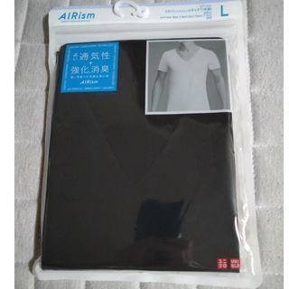 ユニクロ(UNIQLO)のユニクロ　エアリズム　半袖　Lサイズ　メンズ(Tシャツ/カットソー(半袖/袖なし))