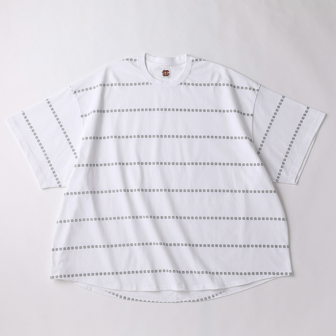 SEESEE SUPER BIG SS TEE "BORDER" WHITE