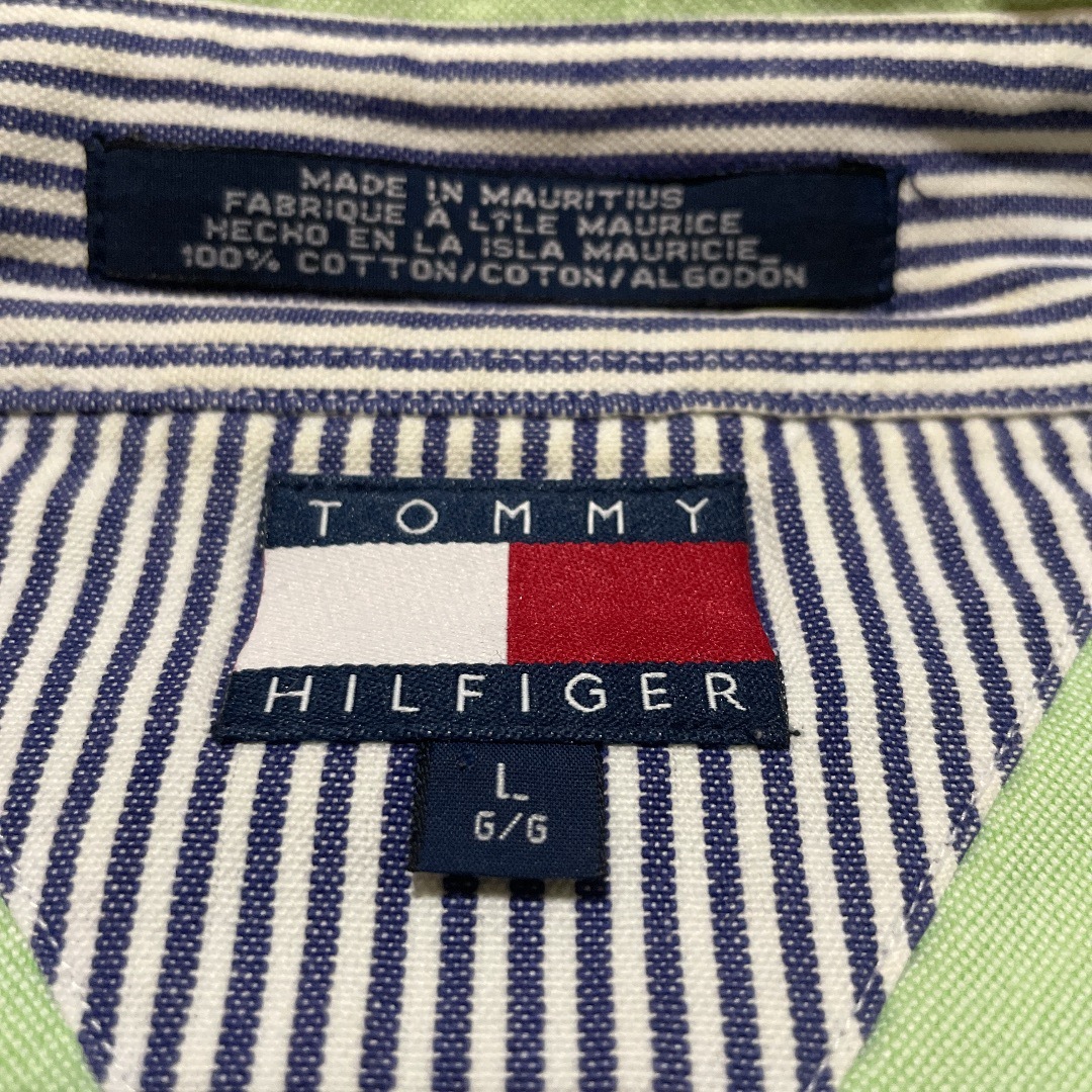 TOMMY HILFIGER(トミーヒルフィガー)のTOMMY HILFIGER ボタンダウンシャツ 長袖・ライトグリーン メンズのトップス(シャツ)の商品写真