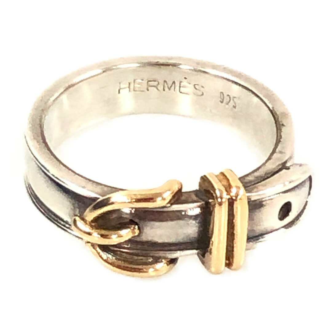 HERMES エルメス サンチュール ベルトモチーフ コンビ リング シルバー ゴールド サイズ53(11号) 正規品 / 29059