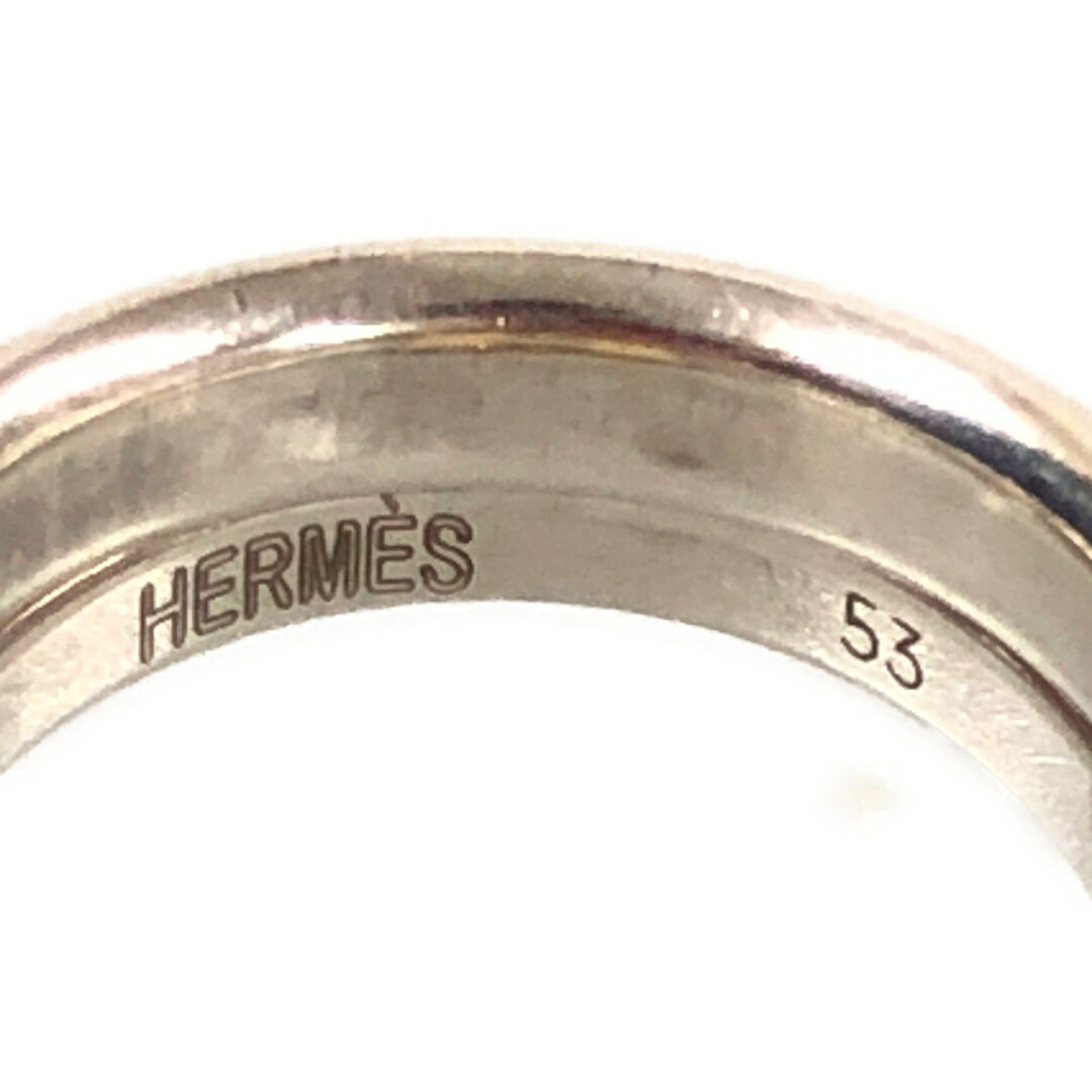 HERMES エルメス コンビ オランプ リング シルバー ゴールド サイズ53=12号 正規品 / 28968 5
