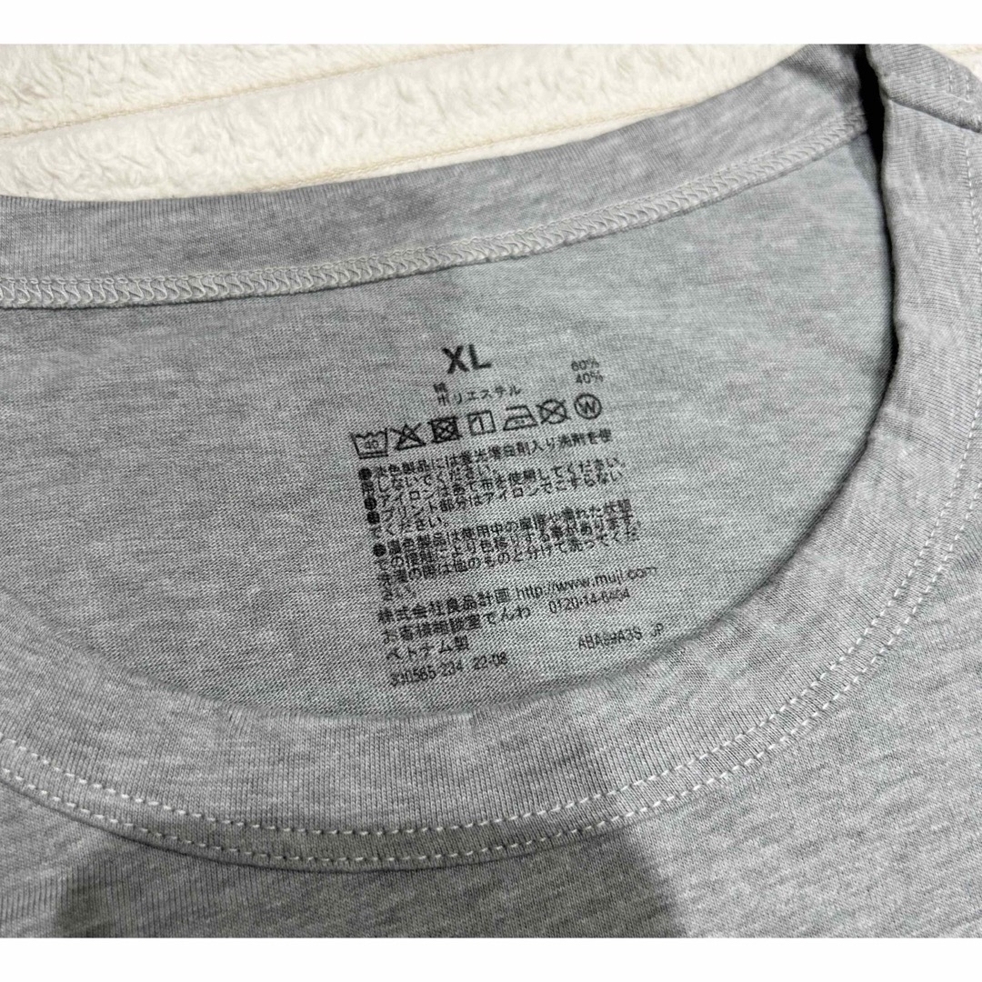 MUJI (無印良品)(ムジルシリョウヒン)の【無印】天竺編みクルーネック半袖Ｔシャツ グレー XL メンズのトップス(Tシャツ/カットソー(半袖/袖なし))の商品写真