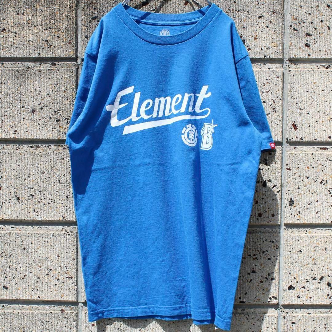 ELEMENT(エレメント)のelement × 横浜DeNAベイスターズ ロゴ 青 × 白 古着 Tシャツ メンズのトップス(Tシャツ/カットソー(半袖/袖なし))の商品写真