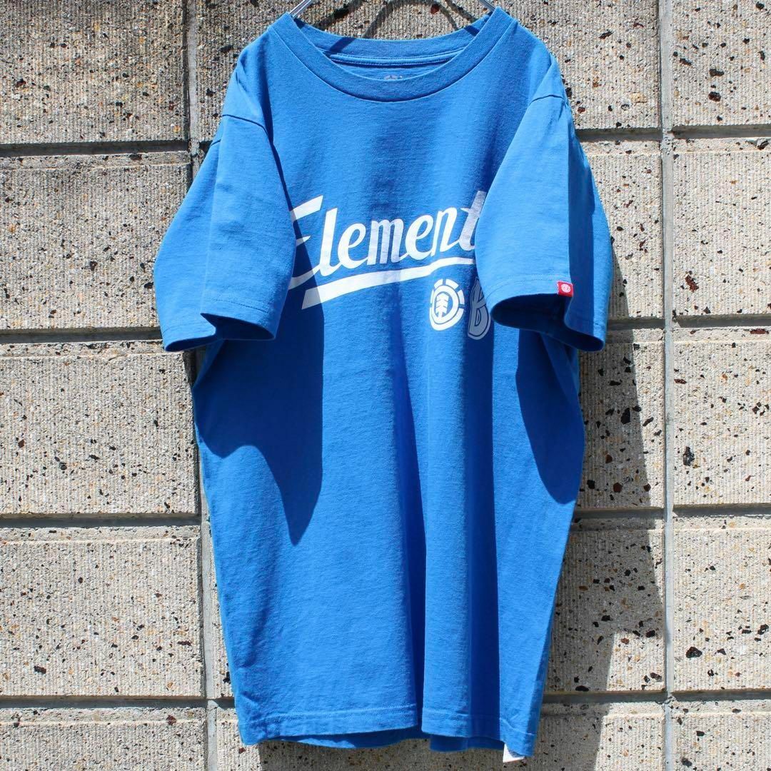 ELEMENT(エレメント)のelement × 横浜DeNAベイスターズ ロゴ 青 × 白 古着 Tシャツ メンズのトップス(Tシャツ/カットソー(半袖/袖なし))の商品写真