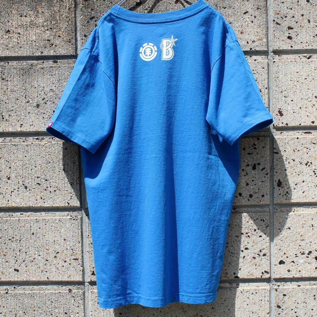 ELEMENT(エレメント)のelement × 横浜DeNAベイスターズ ロゴ 青 × 白 古着 Tシャツ メンズのトップス(Tシャツ/カットソー(半袖/袖なし))の商品写真