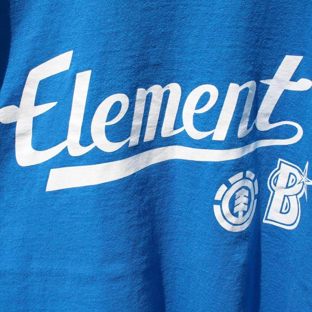 ELEMENT(エレメント)のelement × 横浜DeNAベイスターズ ロゴ 青 × 白 古着 Tシャツ メンズのトップス(Tシャツ/カットソー(半袖/袖なし))の商品写真