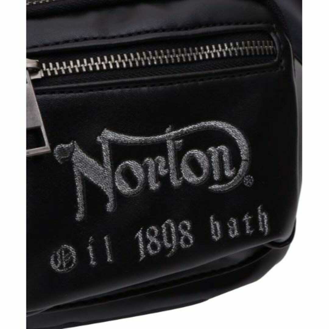 [Norton] ライダース PU ボディバッグ　ブラック