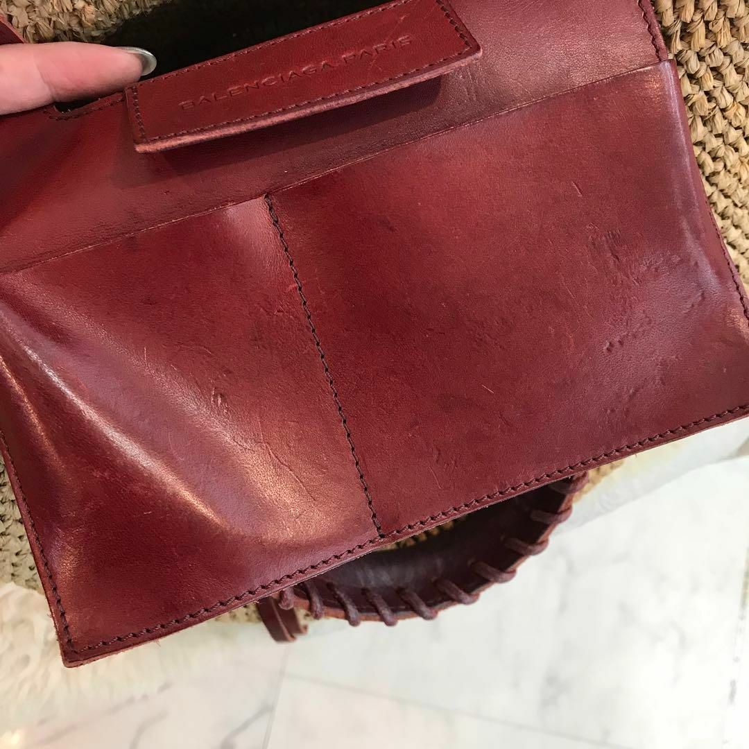 BALENCIAGA バレンシアガ ラフィア かごバッグ ミラー付き ハンド
