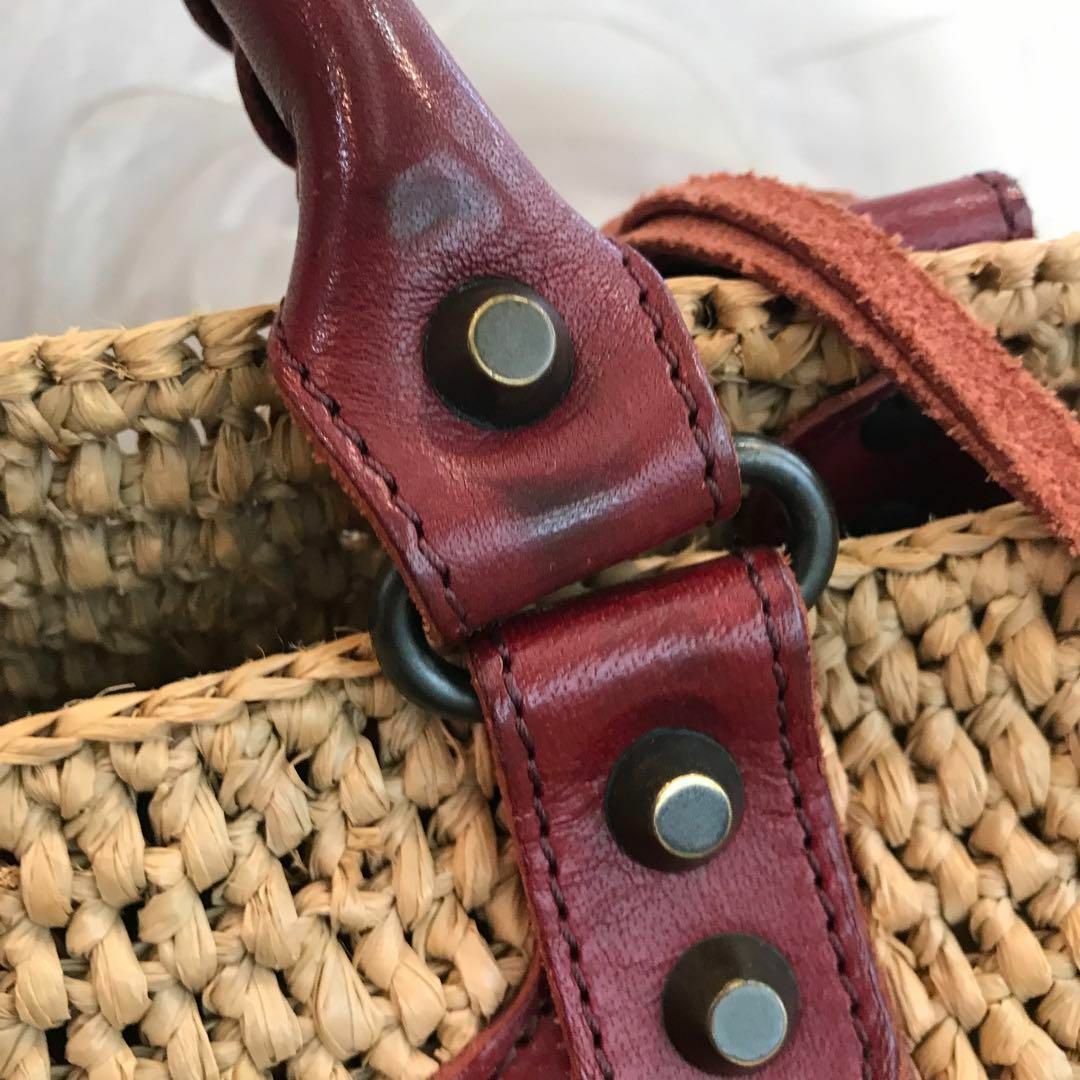 Balenciaga - BALENCIAGA バレンシアガ ラフィア かごバッグ ミラー