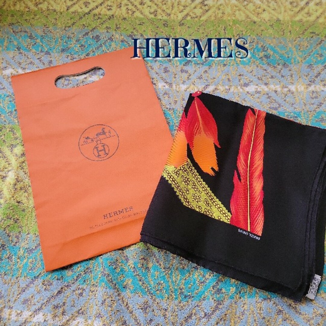 Hermes(エルメス)のレア　稀少　HERMES　エルメス　シルク　スカーフ　カレー　90 レディースのファッション小物(バンダナ/スカーフ)の商品写真