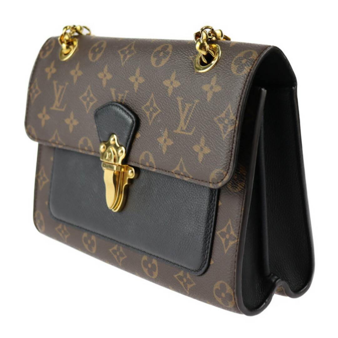 LOUIS VUITTON ルイ ヴィトン ヴィクトワール ショルダーバッグ M41730 モノグラムキャンバス カーフスキン ブラウン ブラック ゴールド金具 チェーンショルダー ビトン 【本物保証】