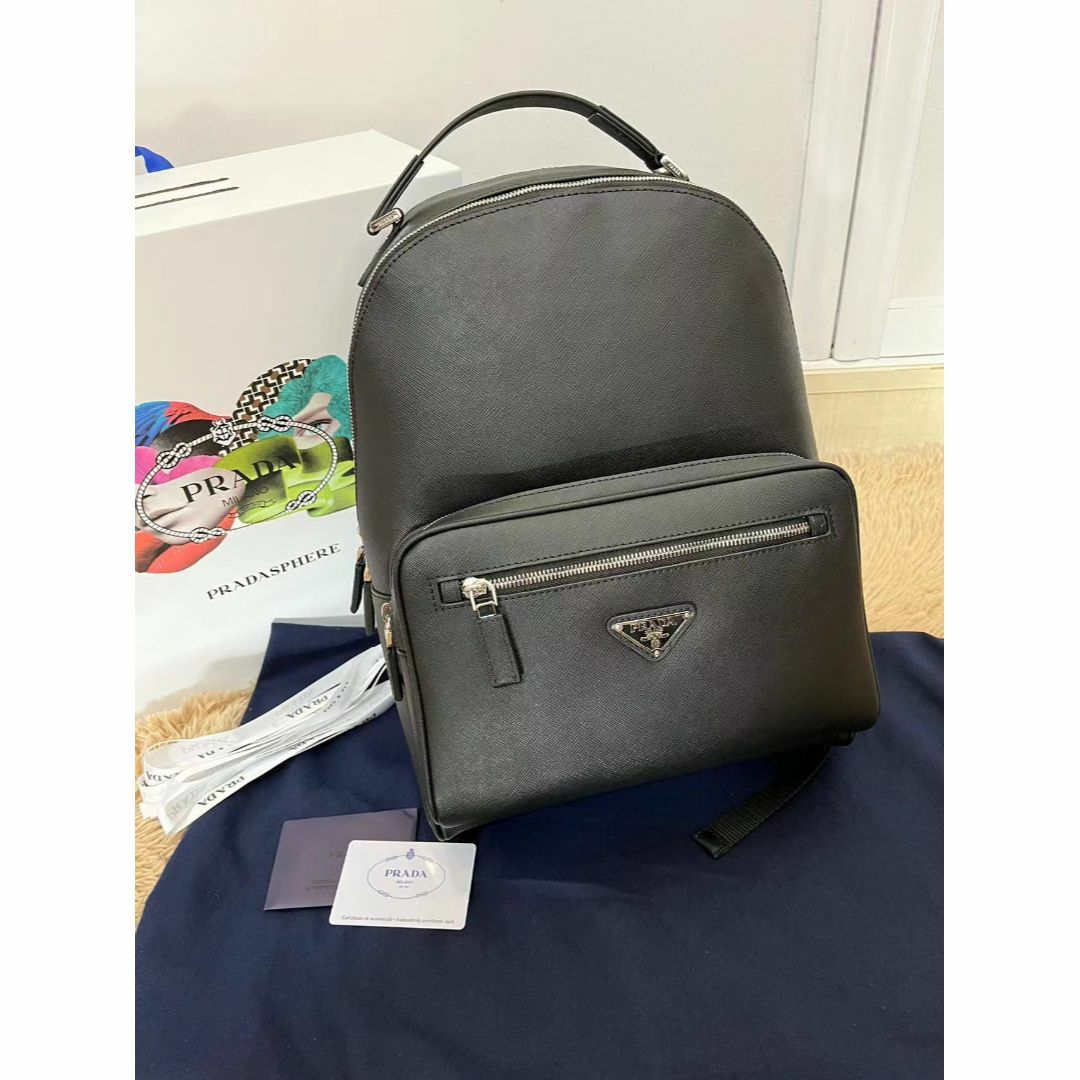 Prada サフィアーノレザー リュックサック バックパック ブラック