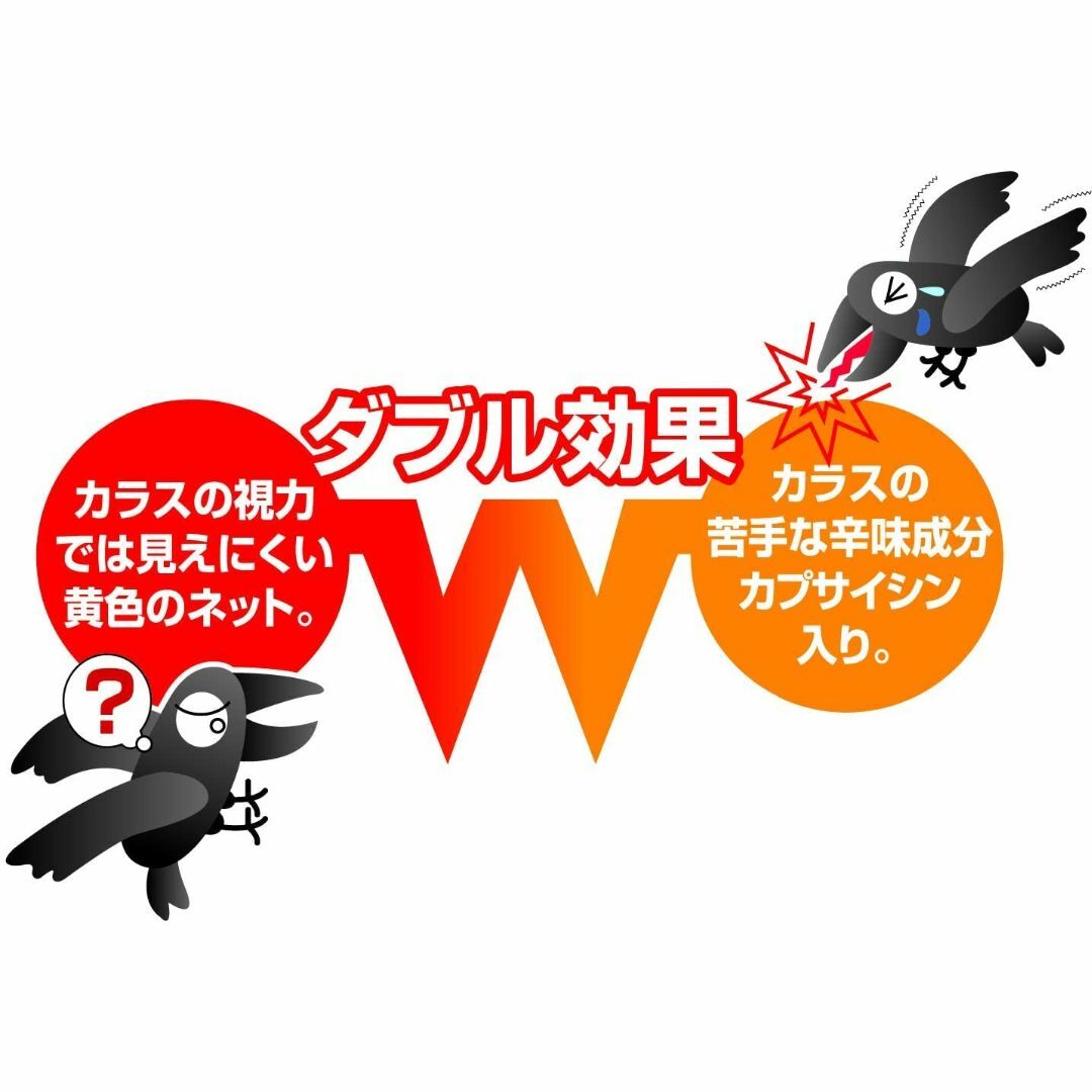 カラス対策 忌避剤 カプサイシン ゴミかぶせネット 3×4m ×6個 - 1