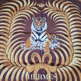 レア 稀少 HERMES エルメス シルク スカーフ カレ 70 虎