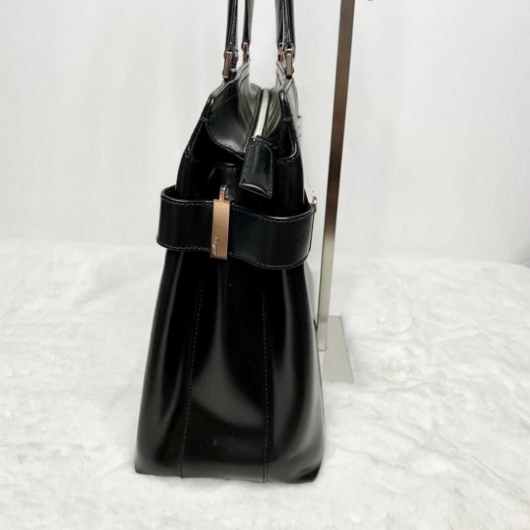美品 Ferragamo フェラガモ ガンチーニ 2way トートバッグ 黒