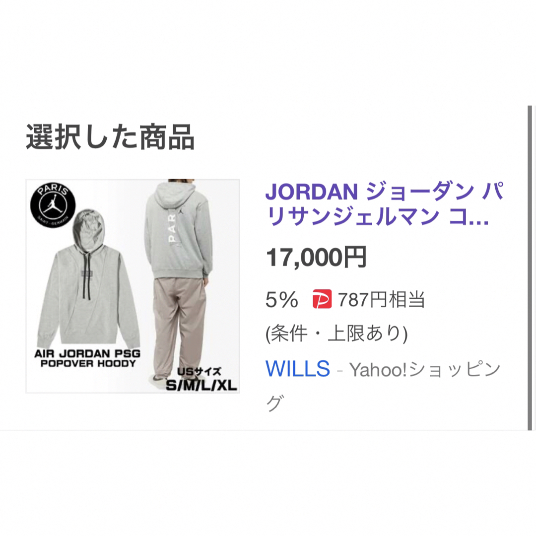 【値段相談ください】JORDAN×PSG コラボスウェット プルオーバーパーカー 4