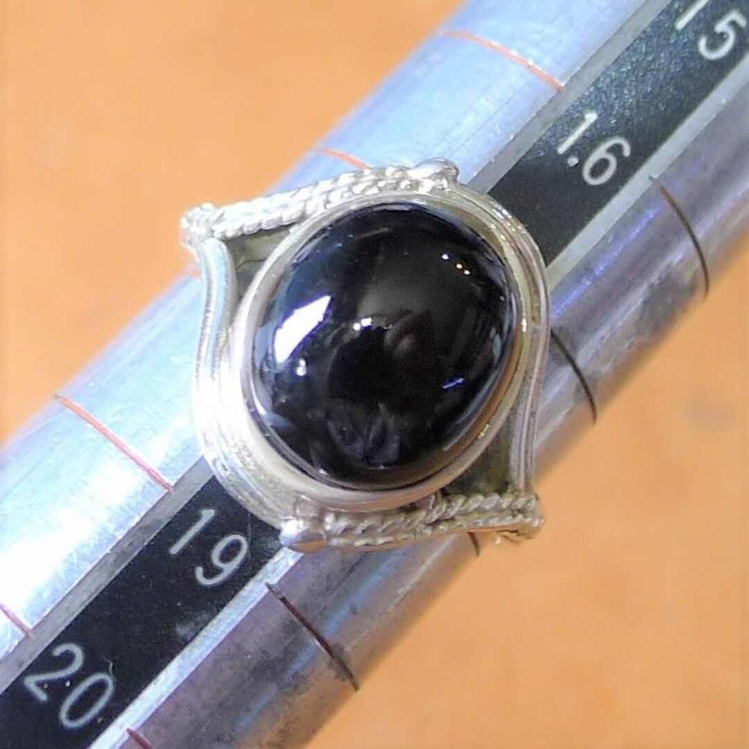 SR2315 指輪シルバー925刻リング　18号　オニキス　存在感大　送料無料 レディースのアクセサリー(リング(指輪))の商品写真