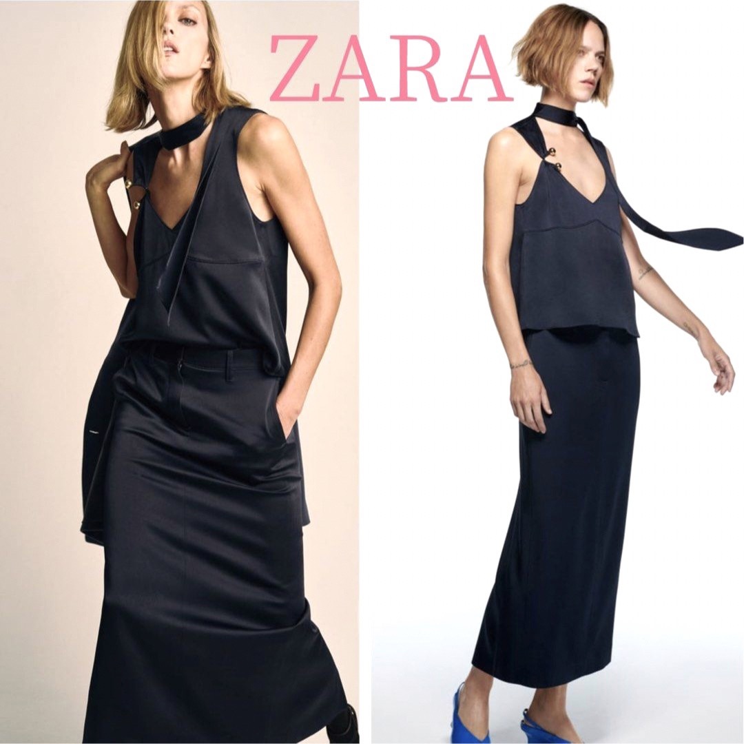 ZARA(ザラ)の本日限定⏰❤️‍🔥Zara トップス チョーカー ネック ノースリーブ 今期 レディースのトップス(カットソー(半袖/袖なし))の商品写真