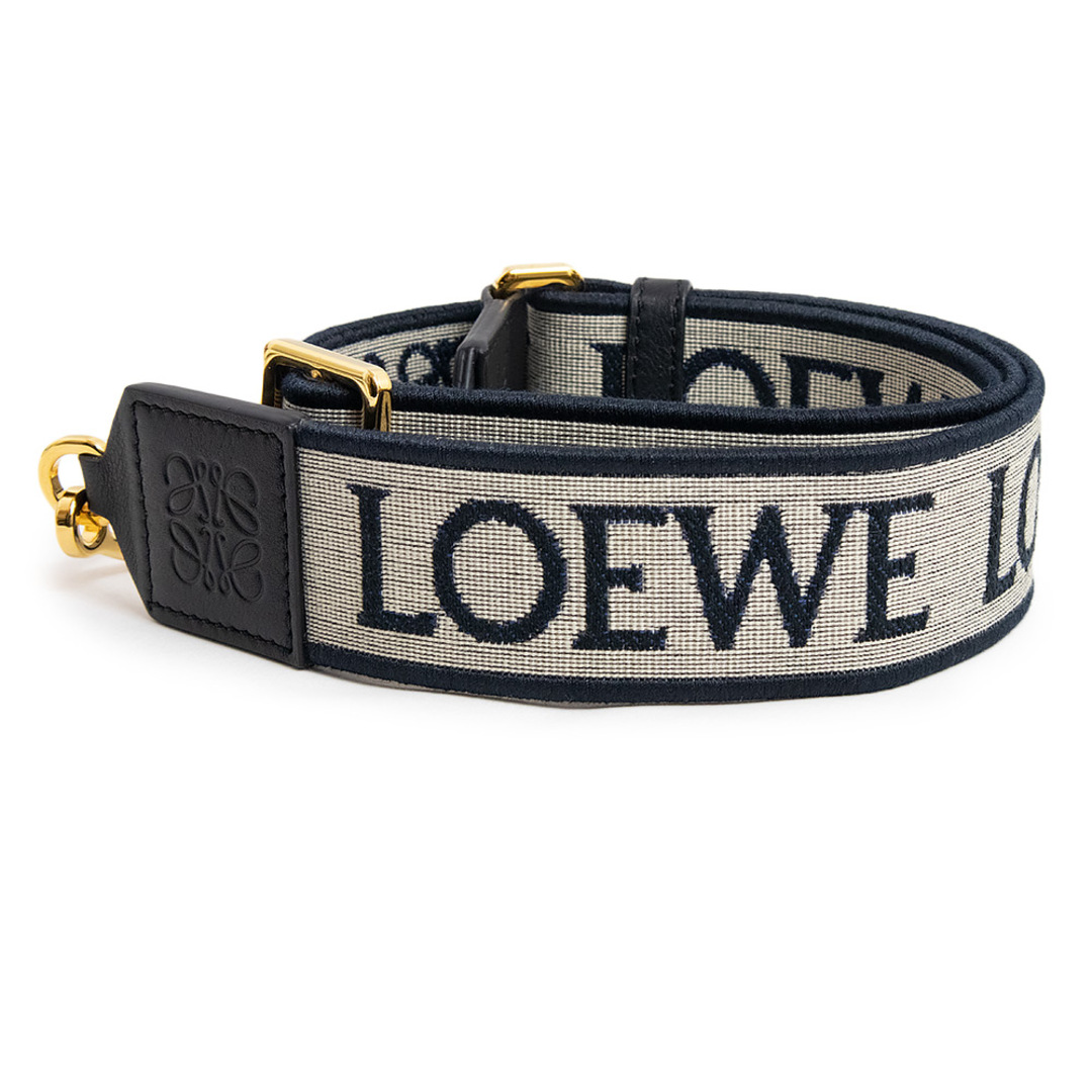 ロエベ アナグラム ショルダーストラップ ジャガード カーフスキン レザー ネイビー ブラック C073T87X01 LOEWE（新品・未使用品）