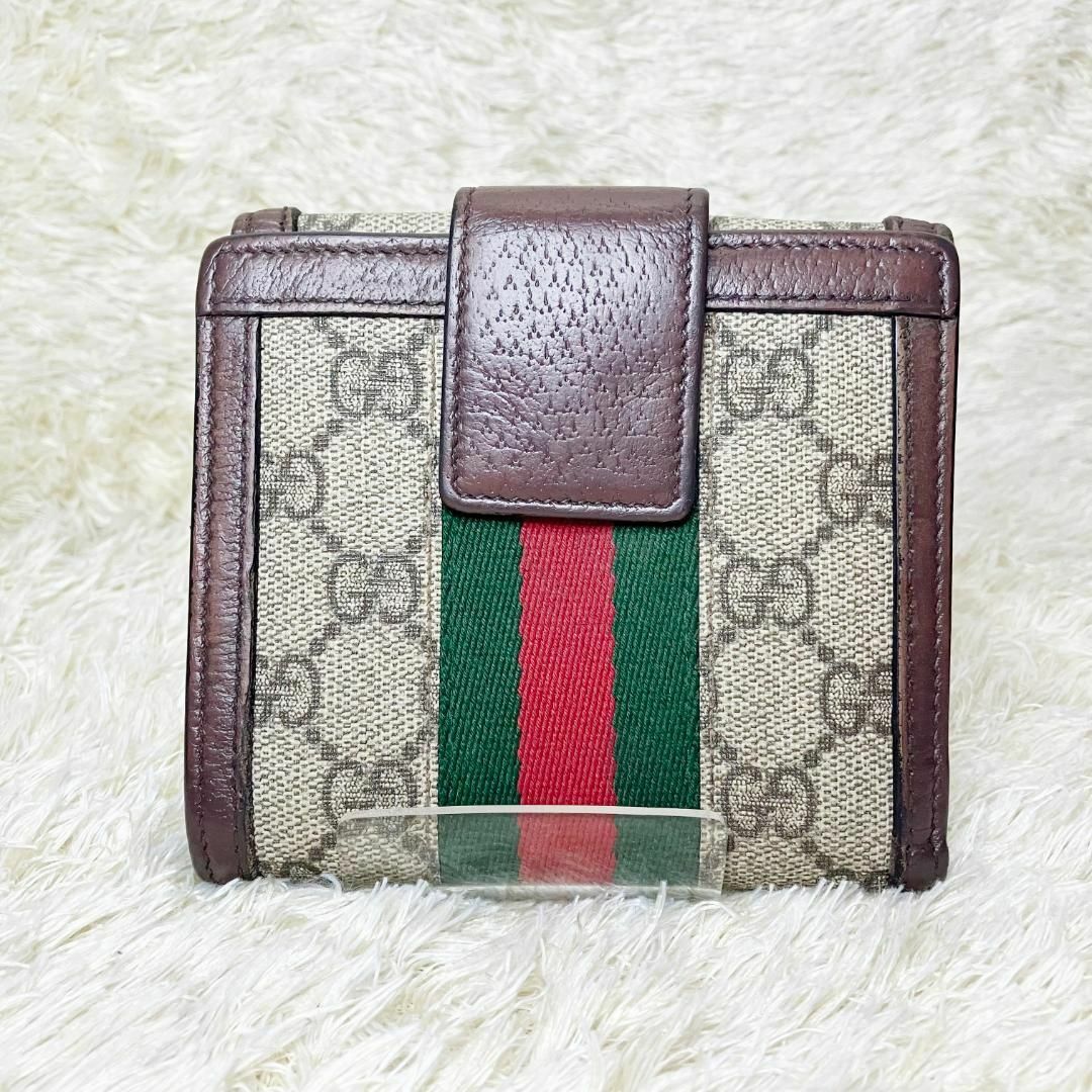 グッチ 二つ折り財布 オフィディア シェリーライン GGスプリーム