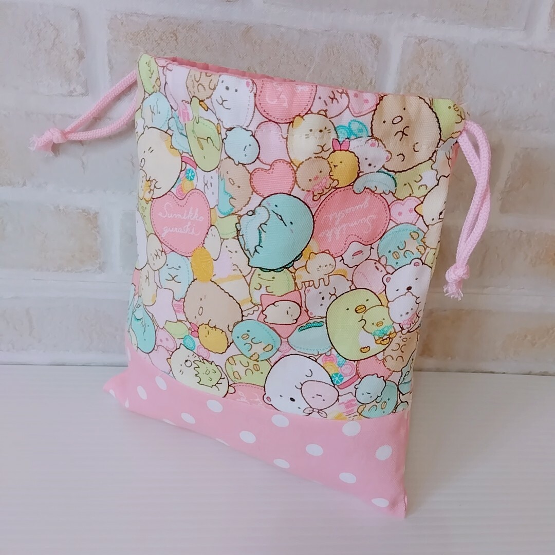 ▼お値下げ▼ハンドメイド💗すみっコぐらし💗入園入学③点セット💗 キッズ/ベビー/マタニティのこども用バッグ(体操着入れ)の商品写真