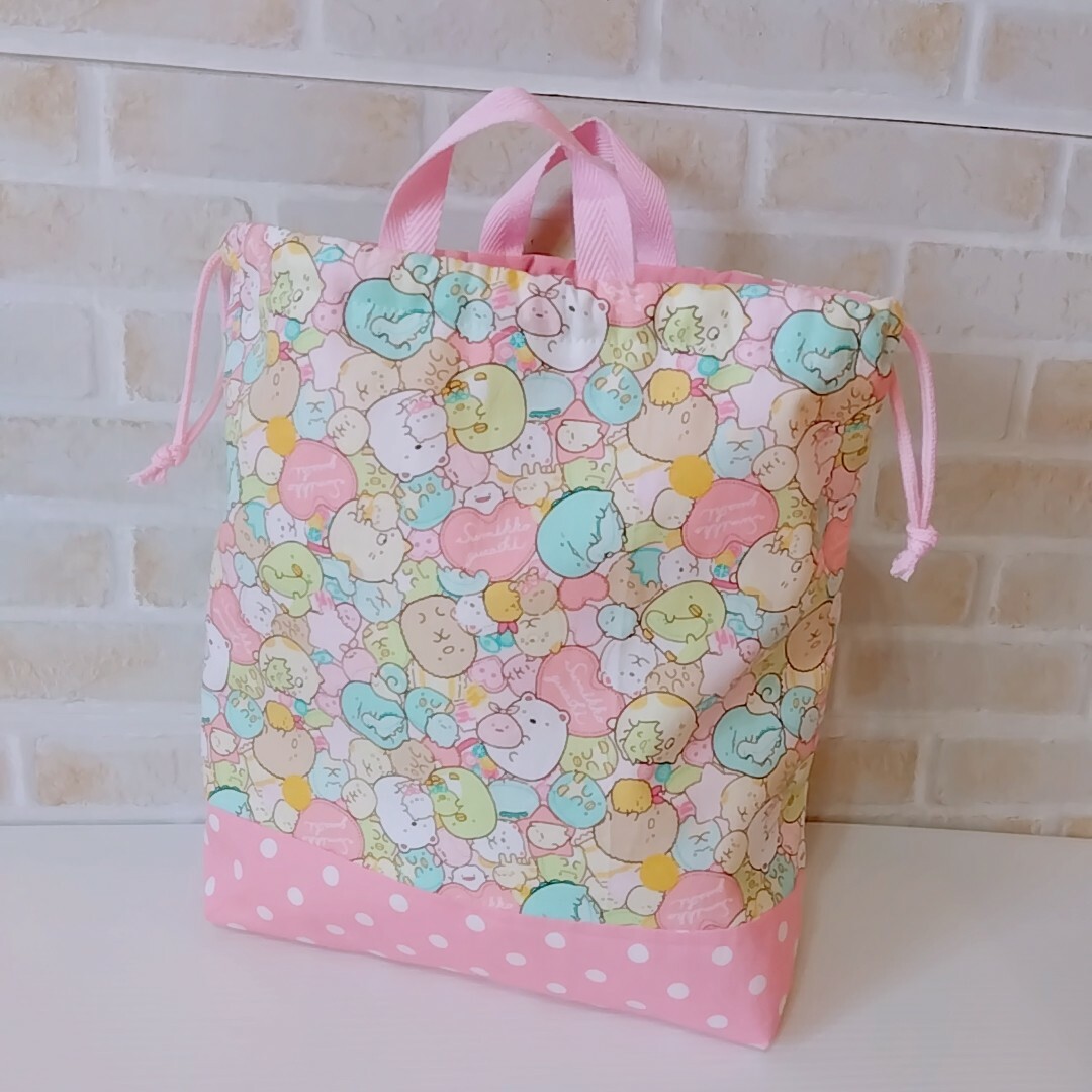 ▼お値下げ▼ハンドメイド💗すみっコぐらし💗入園入学③点セット💗 キッズ/ベビー/マタニティのこども用バッグ(体操着入れ)の商品写真