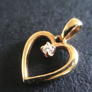 ★K18WG ダイヤモンド  0.33ct ハート モチーフ ペンダント トップ