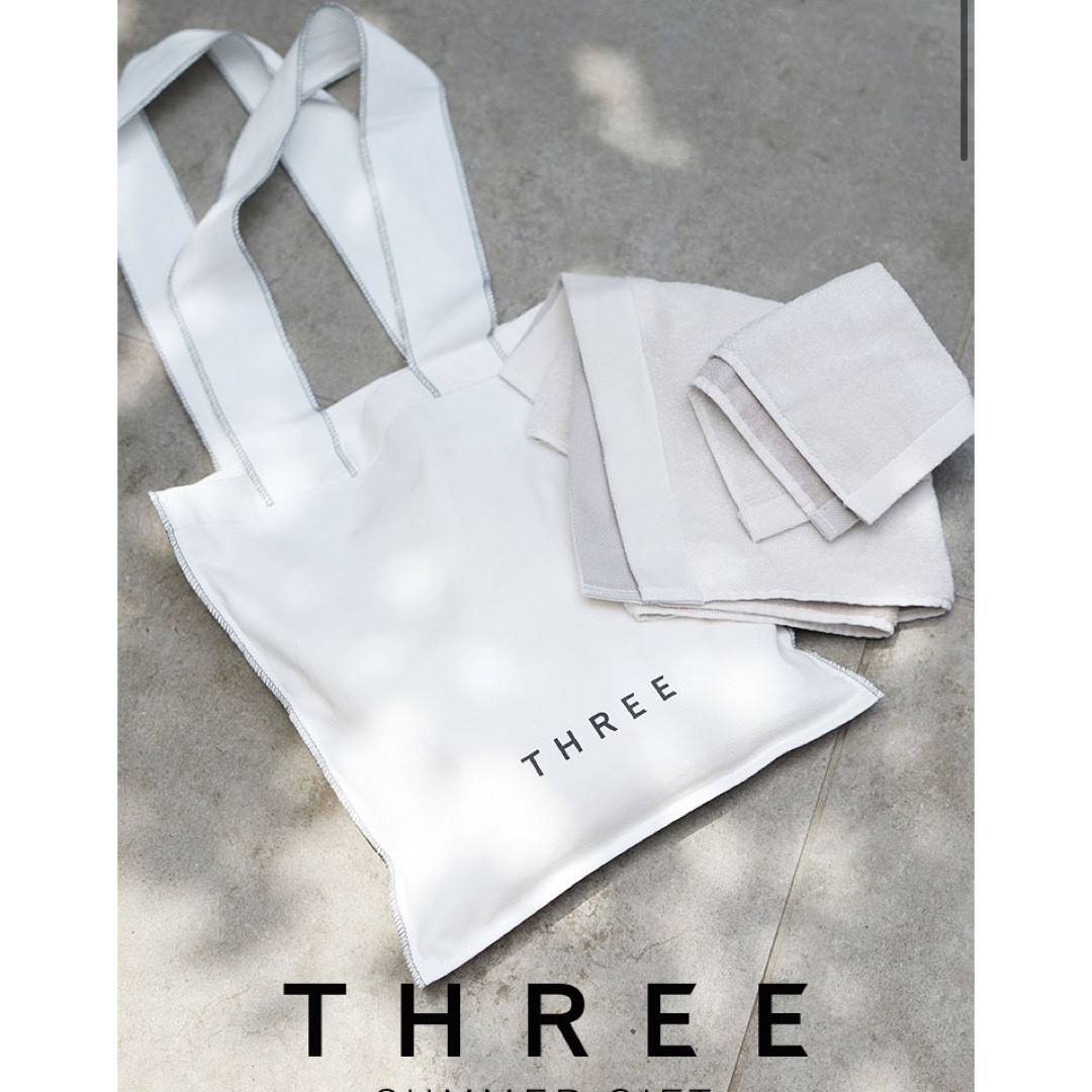 THREE おまけ付き THREE ノベルティ バックタオルセット 2023 Summerの通販 by m shop|スリーならラクマ THREE ノベルティ バッグ タオル 2023