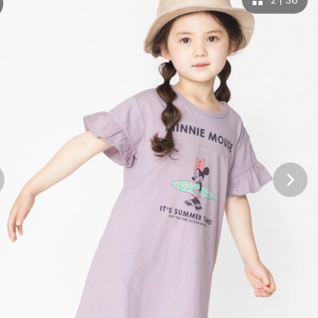 Branshes(ブランシェス)のミニーワンピース130 キッズ/ベビー/マタニティのキッズ服女の子用(90cm~)(ワンピース)の商品写真