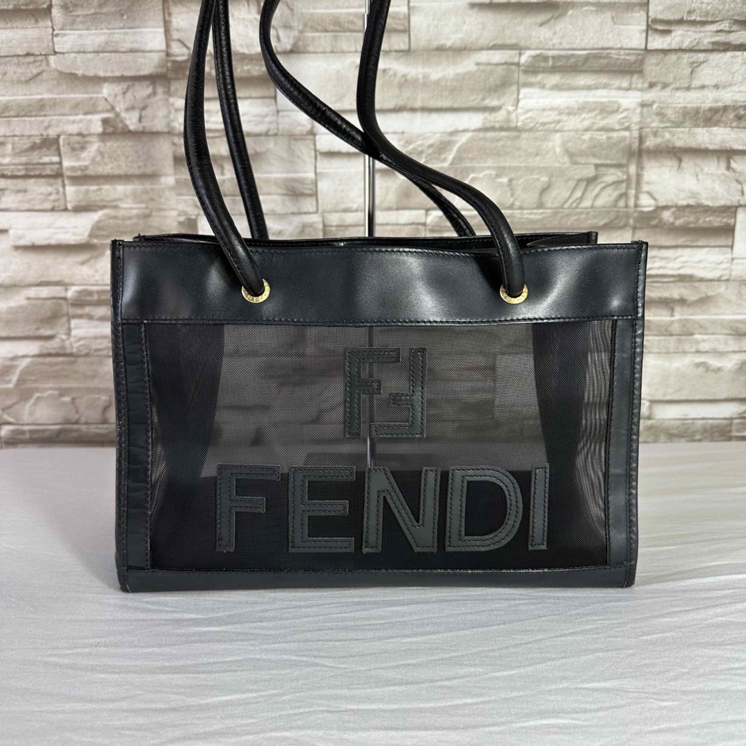 FENDI メッシュ トートバッグ ブラック - トートバッグ