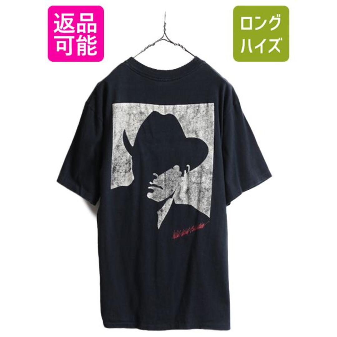 90s マルボロ 両面 プリント Tシャツ L 黒 カウボーイ 企業 アート